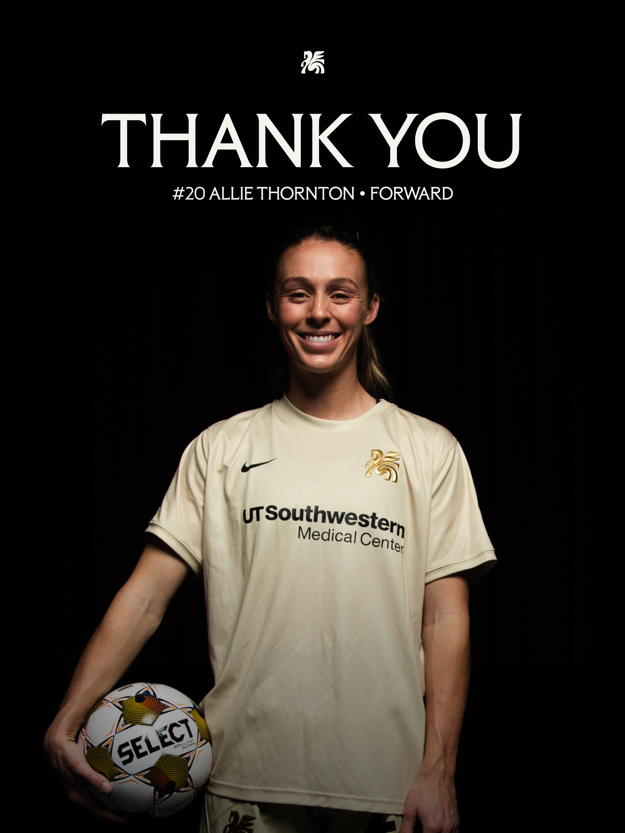 Dallas Trinity FC – Thank You - Allie Thorton 2x3